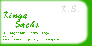 kinga sachs business card